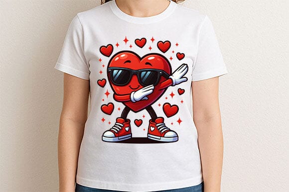 Dabbing Heart Cool Valentine PNG - Image 2