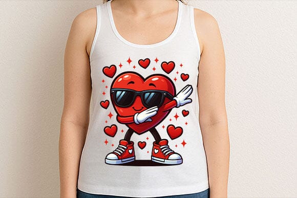 Dabbing Heart Cool Valentine PNG - Image 3