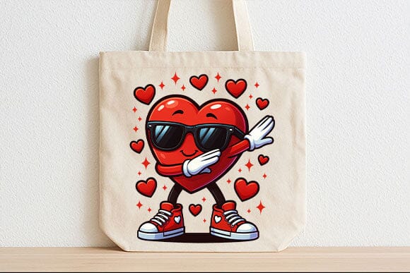 Dabbing Heart Cool Valentine PNG - Image 4