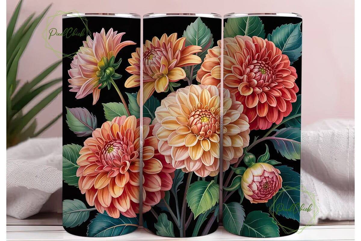Dahlia & Eucalyptus 20oz Tumbler Wrap - Image 3