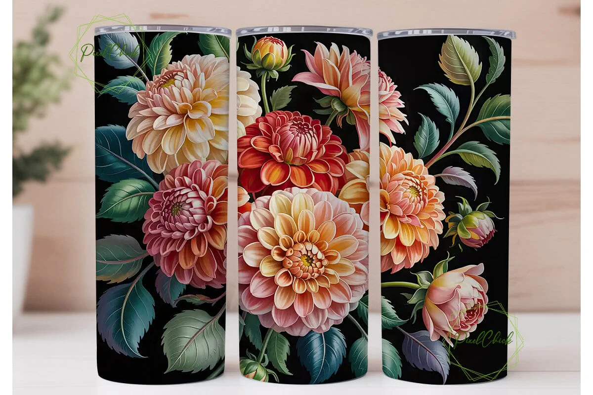 Dahlia & Eucalyptus 20oz Tumbler Wrap