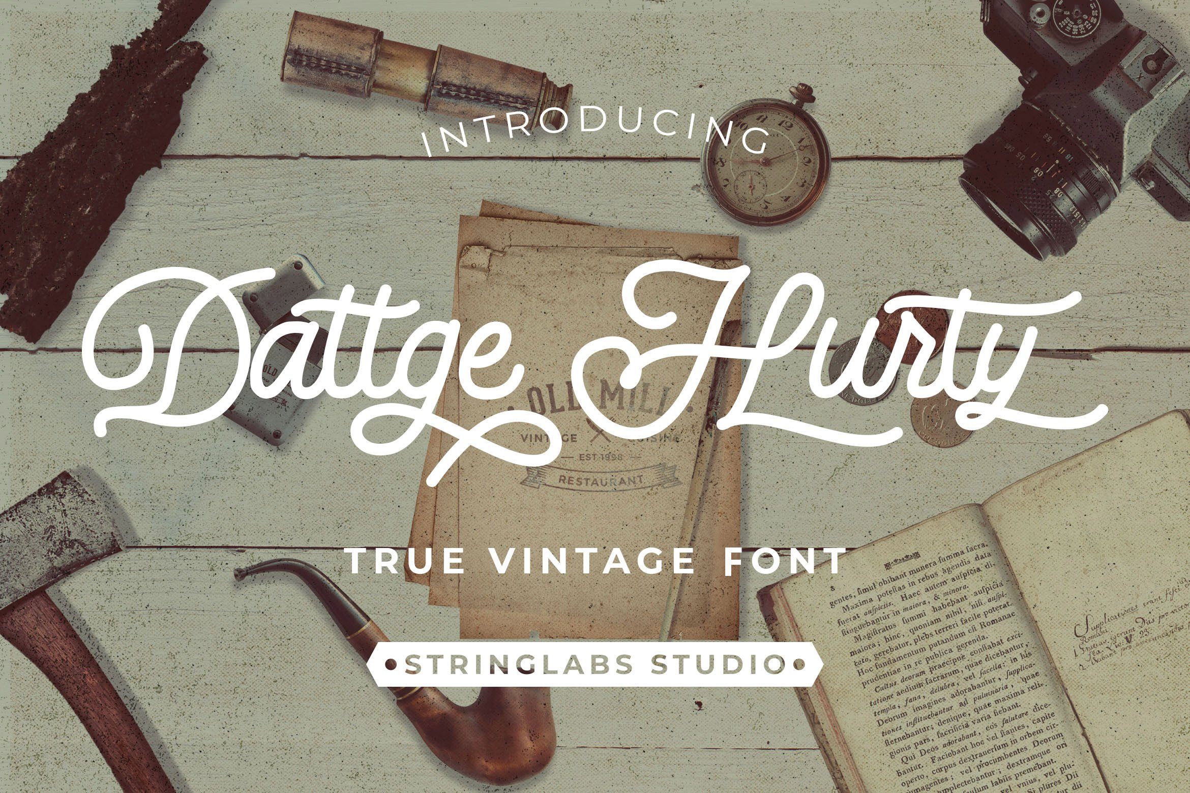 Dattge Hurty - Monoline Retro Script Font