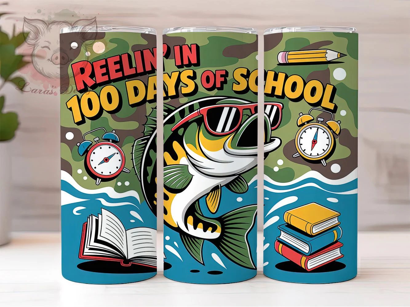 Days Fishing School Tumbler, School Celebration, Fishing Theme, Classroom Fun, Teacher Humor, 20Oz Tumbler, Sublimation Wrap