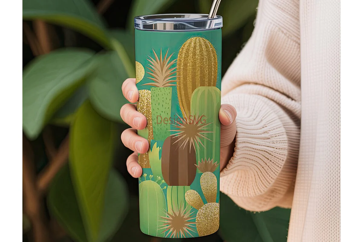 Desert Cacti 20oz Tumbler Wrap - Image 3