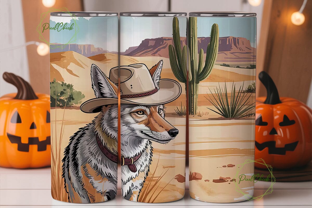 Desert Coyote 20oz Tumbler Wrap - Image 3