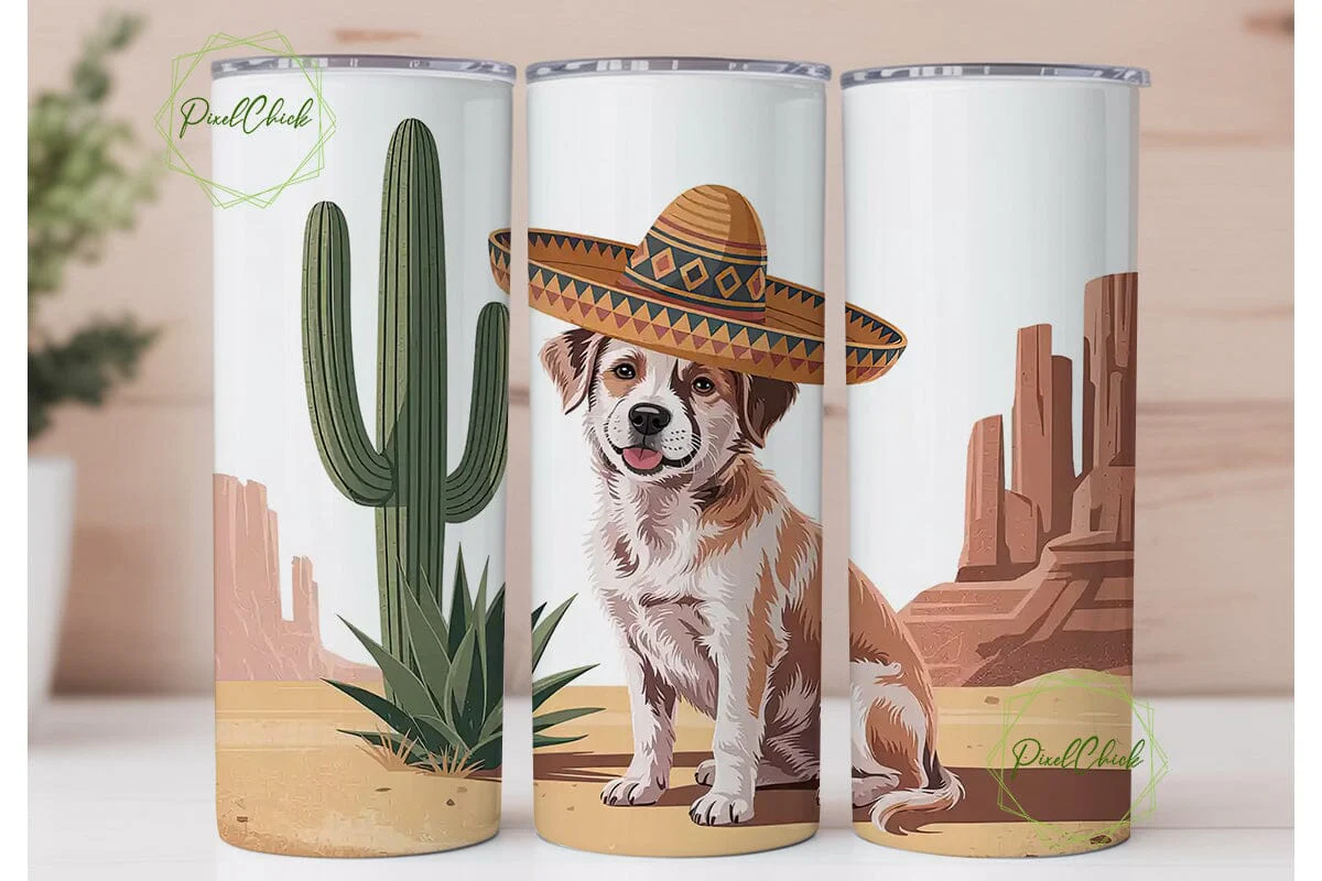 Desert Dog Sombrero 20oz Tumbler Wrap - Image 2
