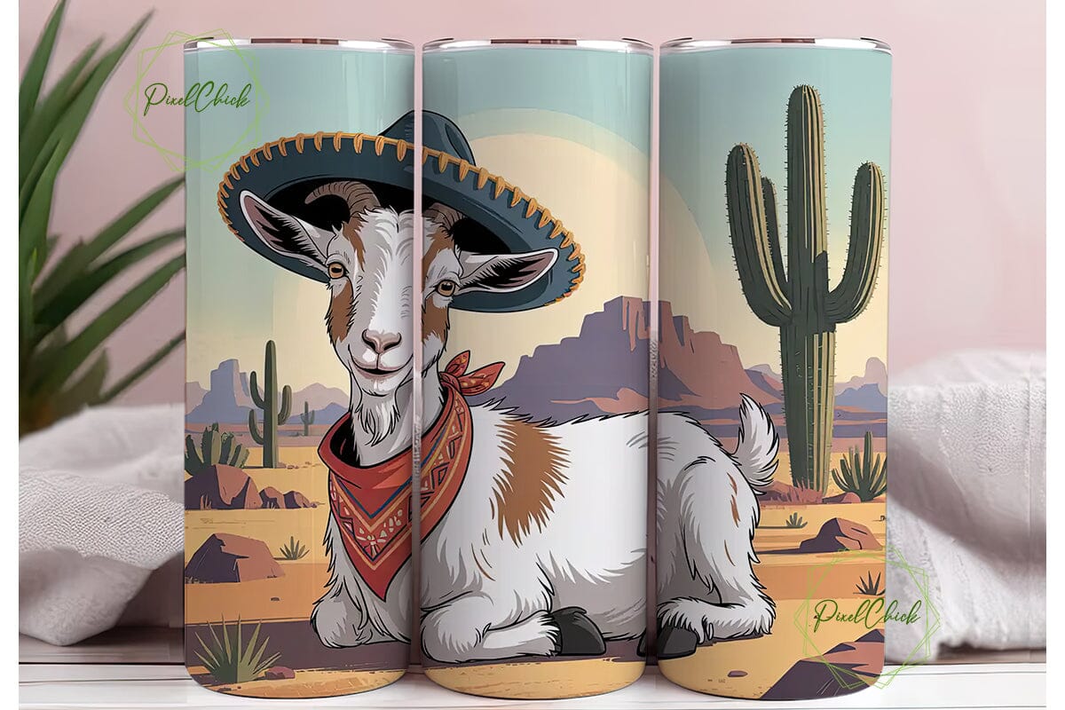 Desert Goat Sombrero 20oz Tumbler Wrap