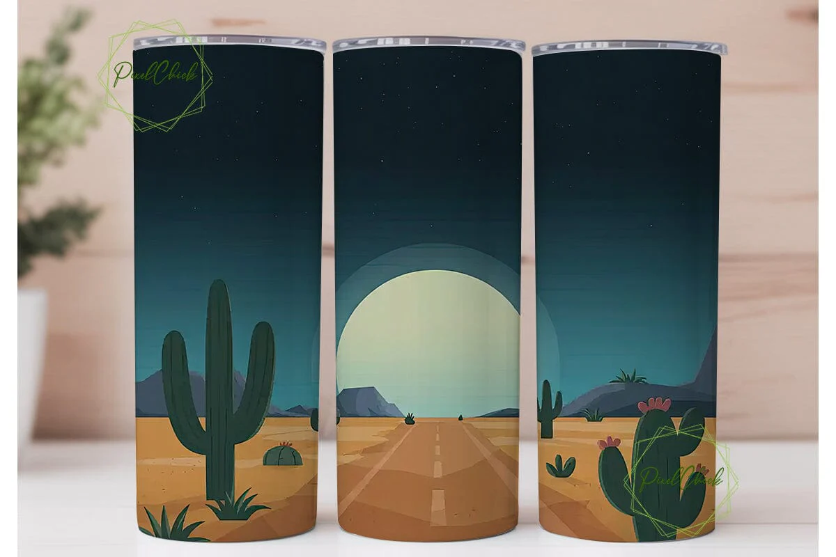 Desert Moon Night 20oz Tumbler Wrap - Image 2