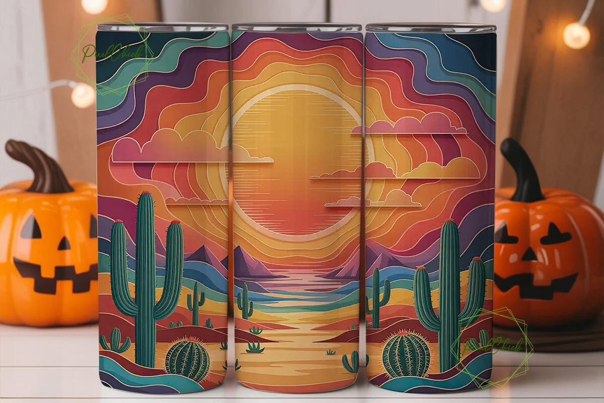 Desert Sunset 20oz Tumbler Wrap - Image 2