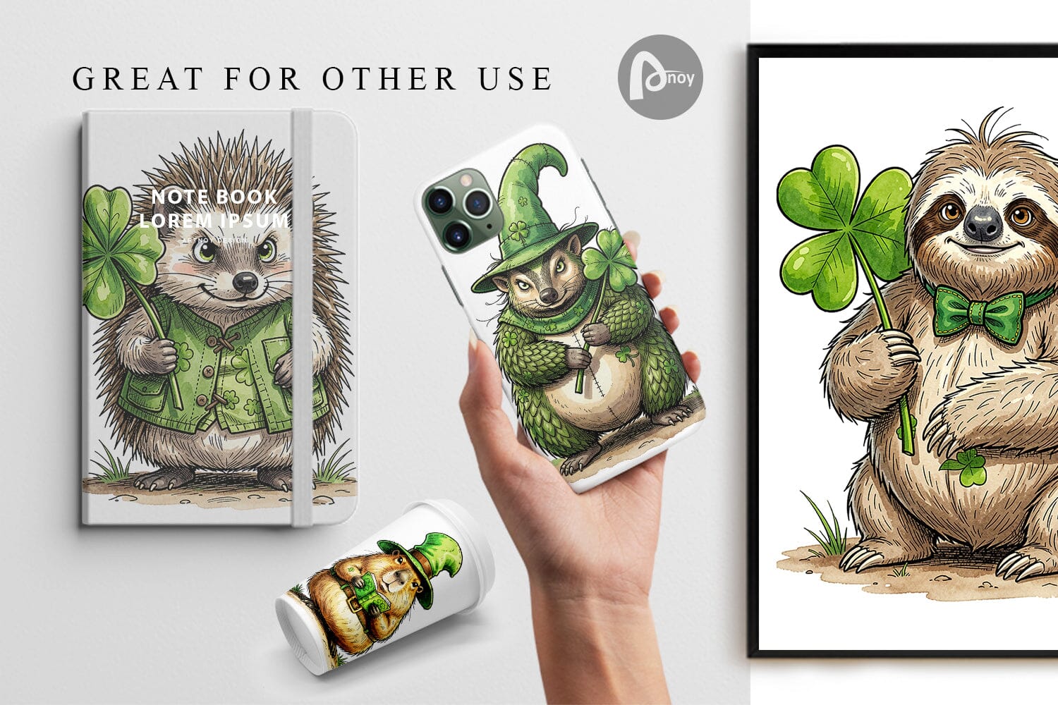 Digital Paper Festive St Paddys Fauna - Image 3