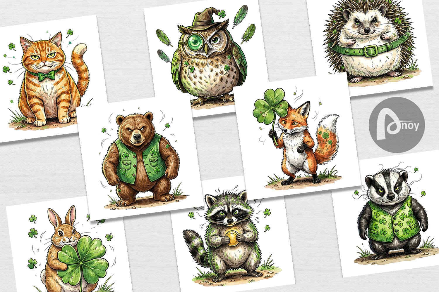 Digital Paper Funny St Patricks Animal - Image 2