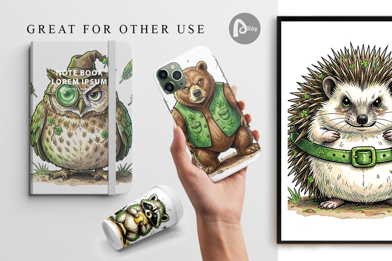 Digital Paper Funny St Patricks Animal - Image 3