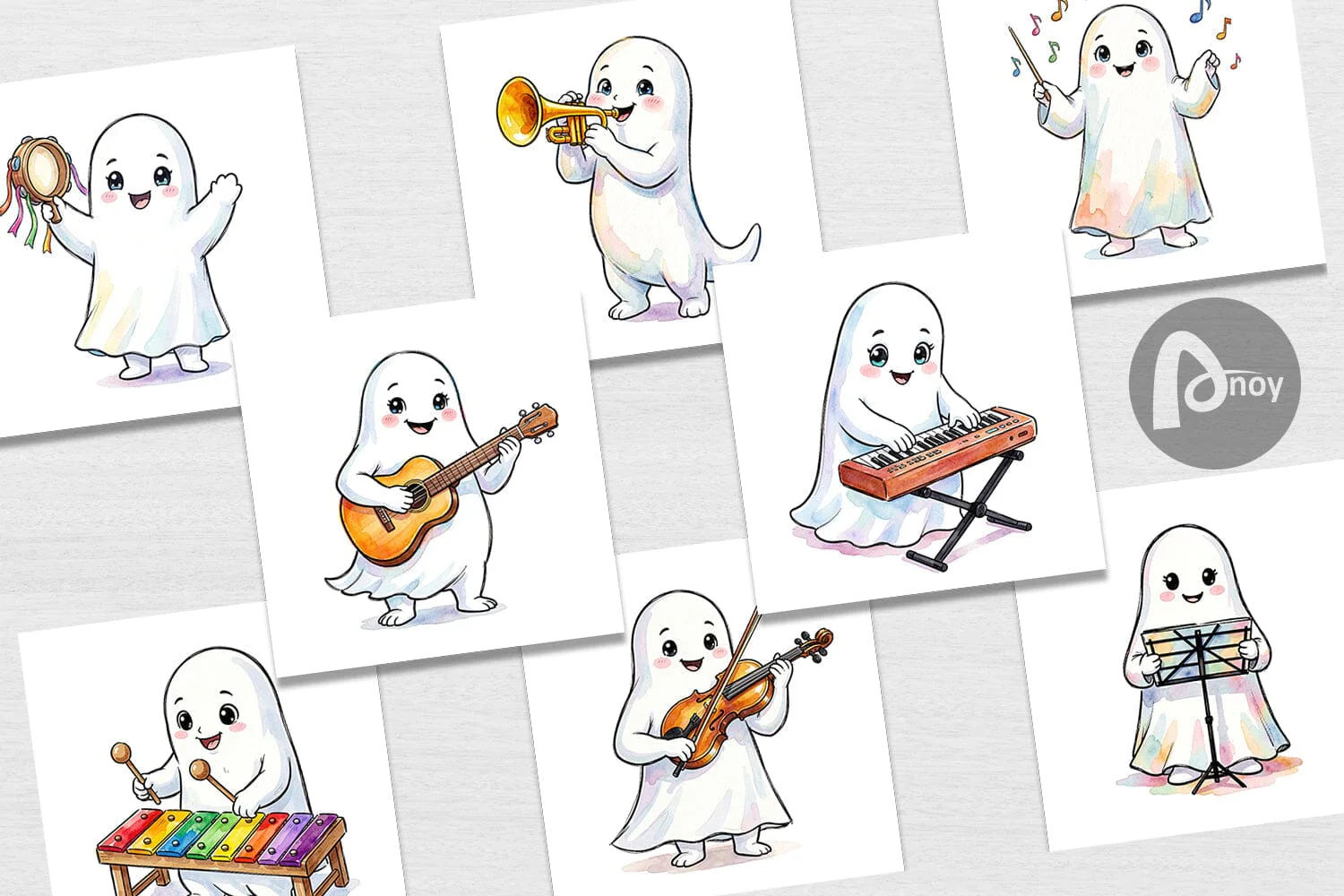 Digital Paper Melodic Music Teacher Ghost - Image 2