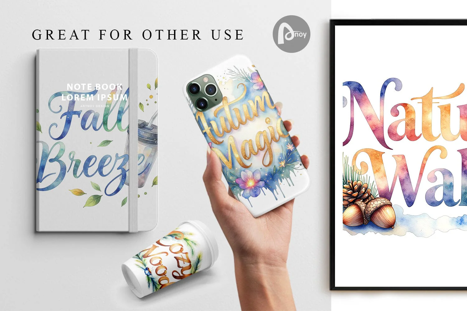 Digital Paper Nature Forest Coffee Quotes - Image 3