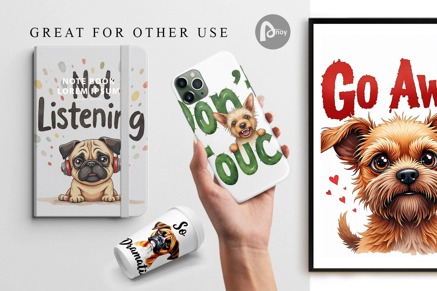 Digital Paper Sassy Attitude Ugly Cute Dog Quotes - Image 3
