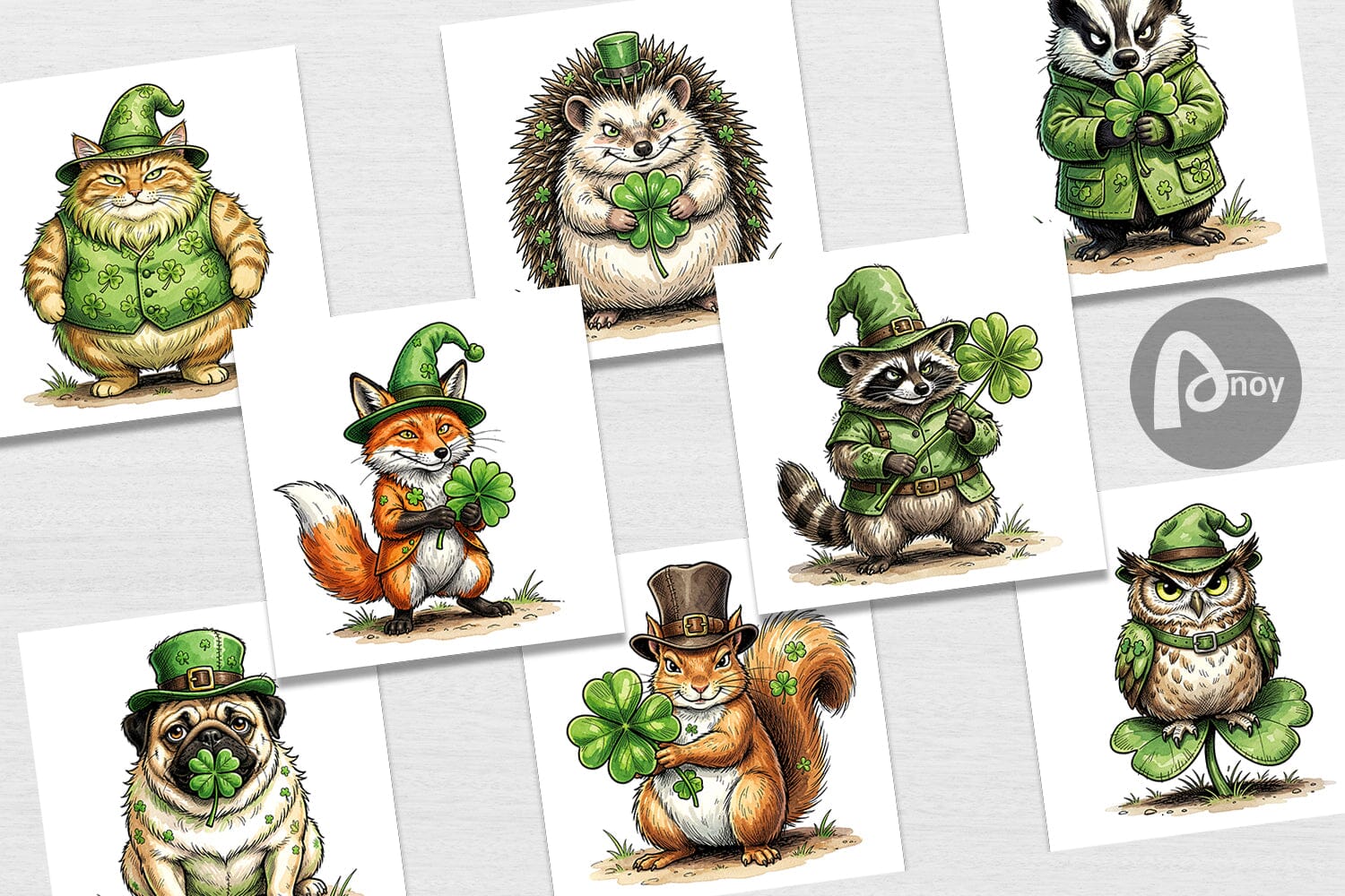 Digital Paper St Paddys Lucky Animal - Image 2