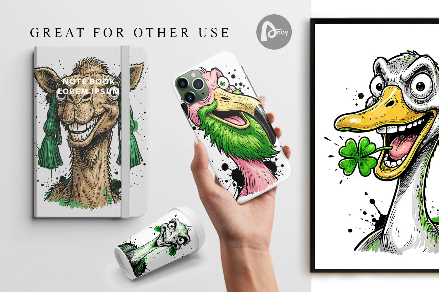 Digital Paper St Paddys Zany Zoo Animals - Image 3