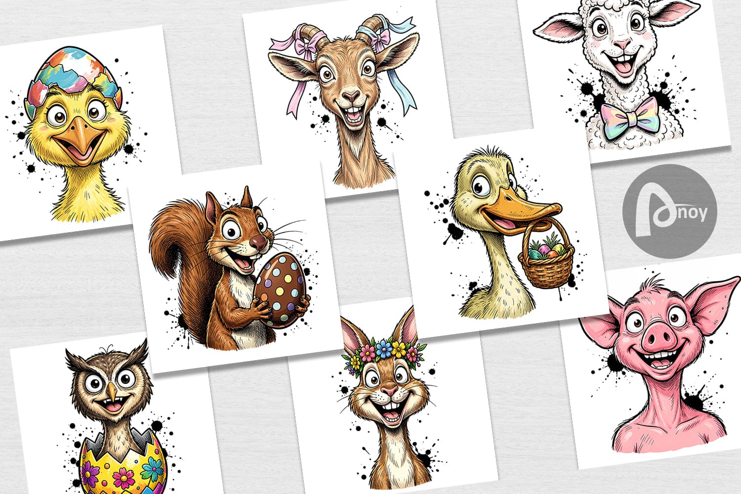 Digital Paper Wacky Easter Animal - Image 2