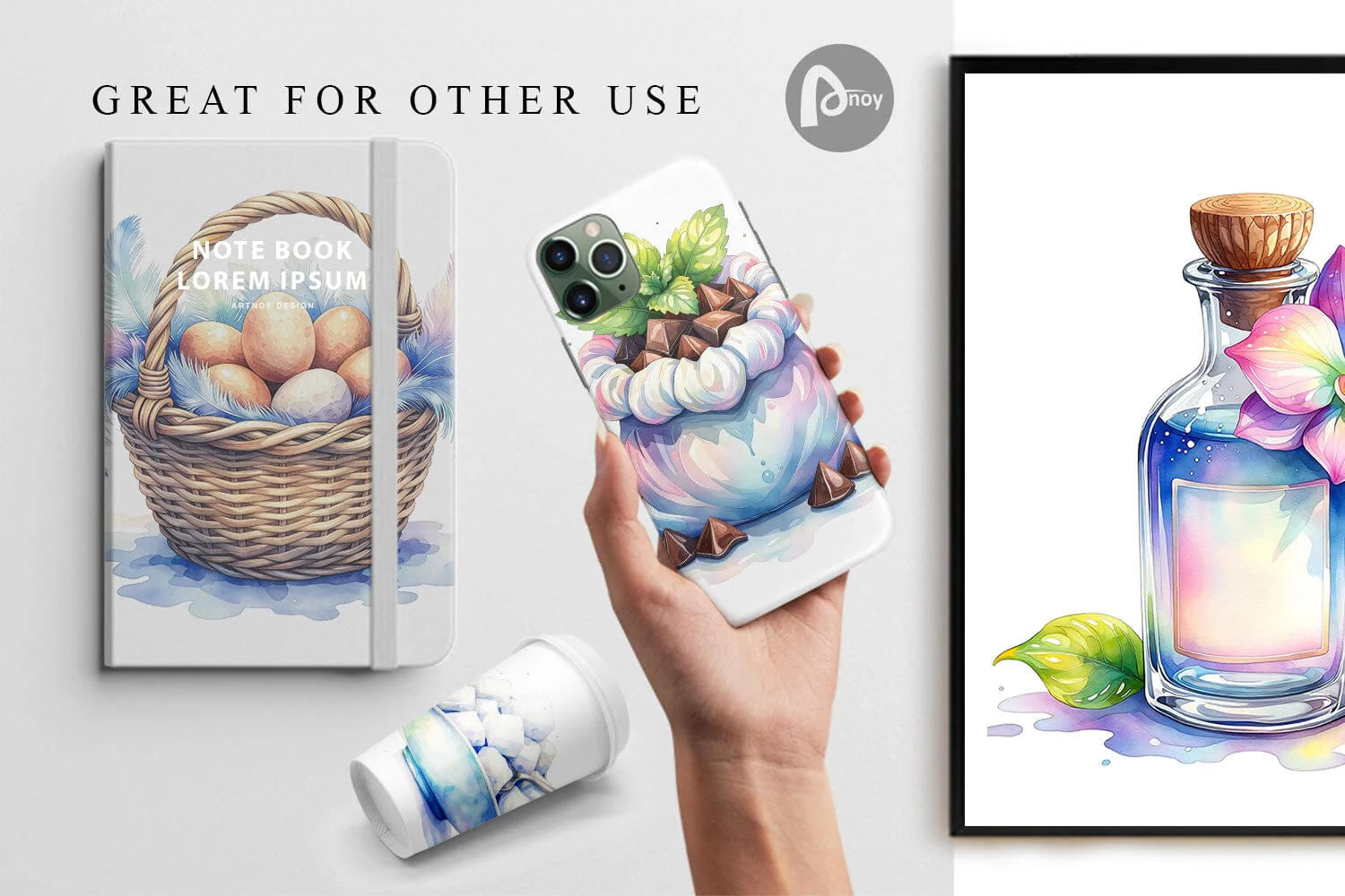 Digital Paper Watercolor Baking Essentials - Image 3