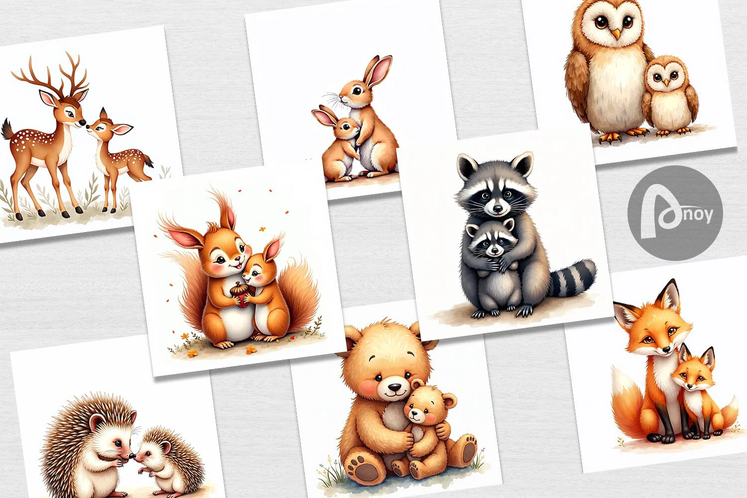 Digital Paper Woodland Babies - Image 2