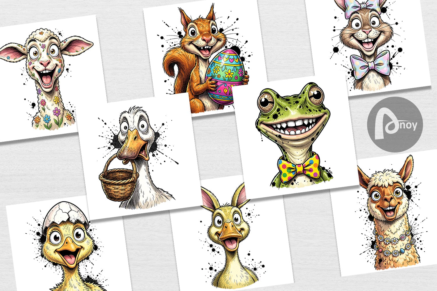 Digital Paper Zany Easter Animal - Image 2