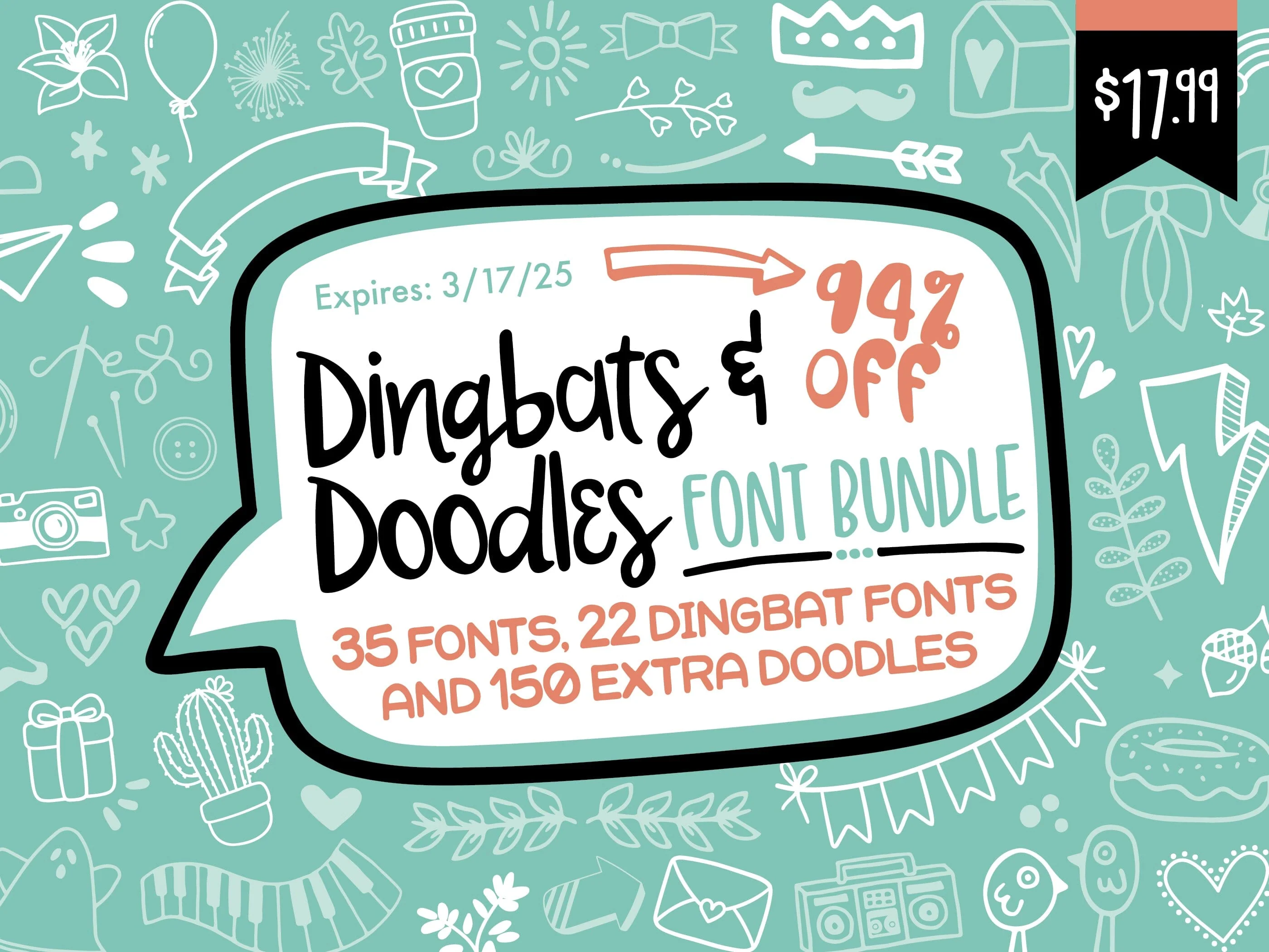 Dingbats and Doodles Font Bundle