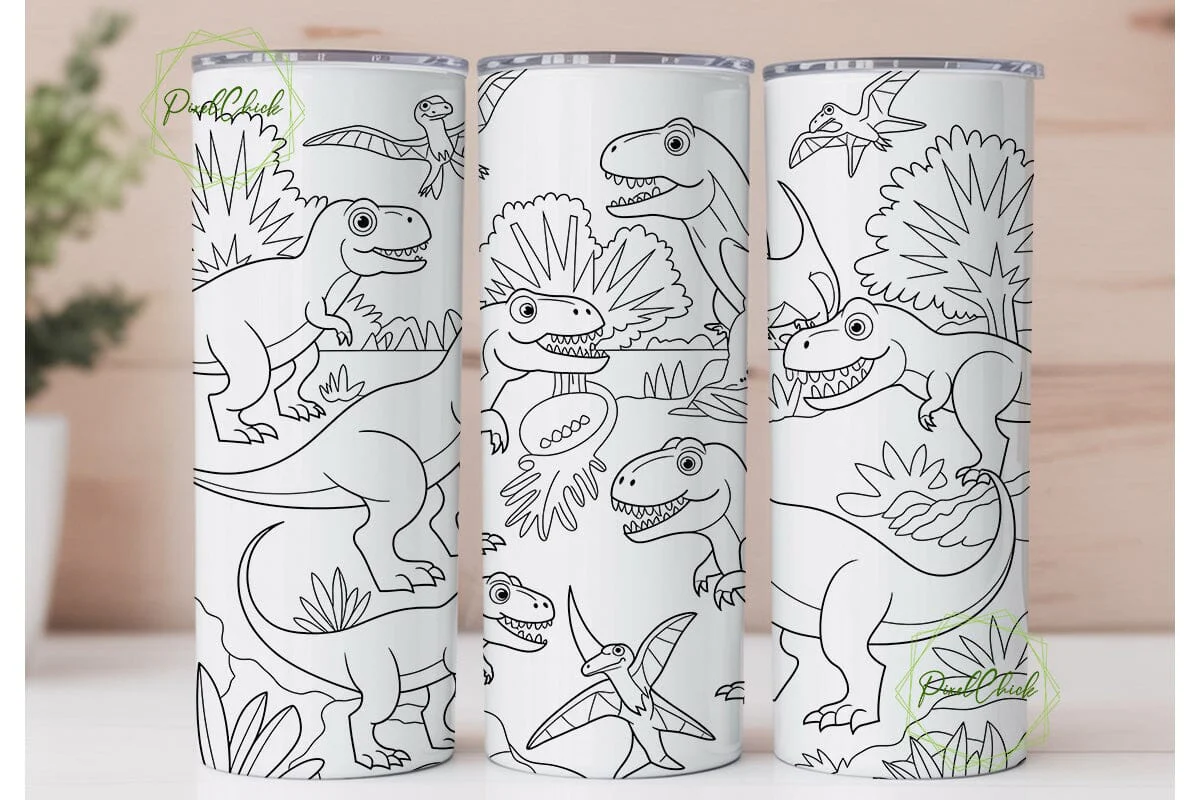 Dinosaur Tumbler Wrap Design