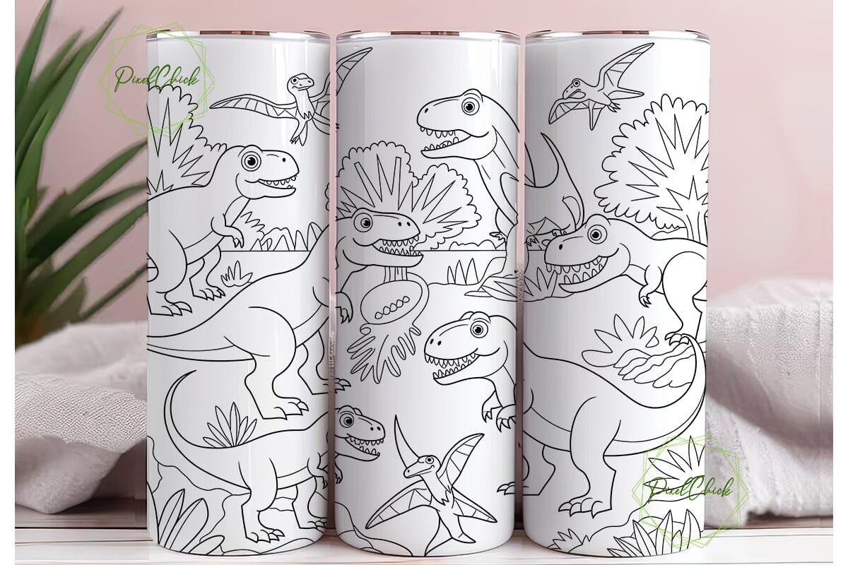 Dinosaur Tumbler Wrap Design - Image 3