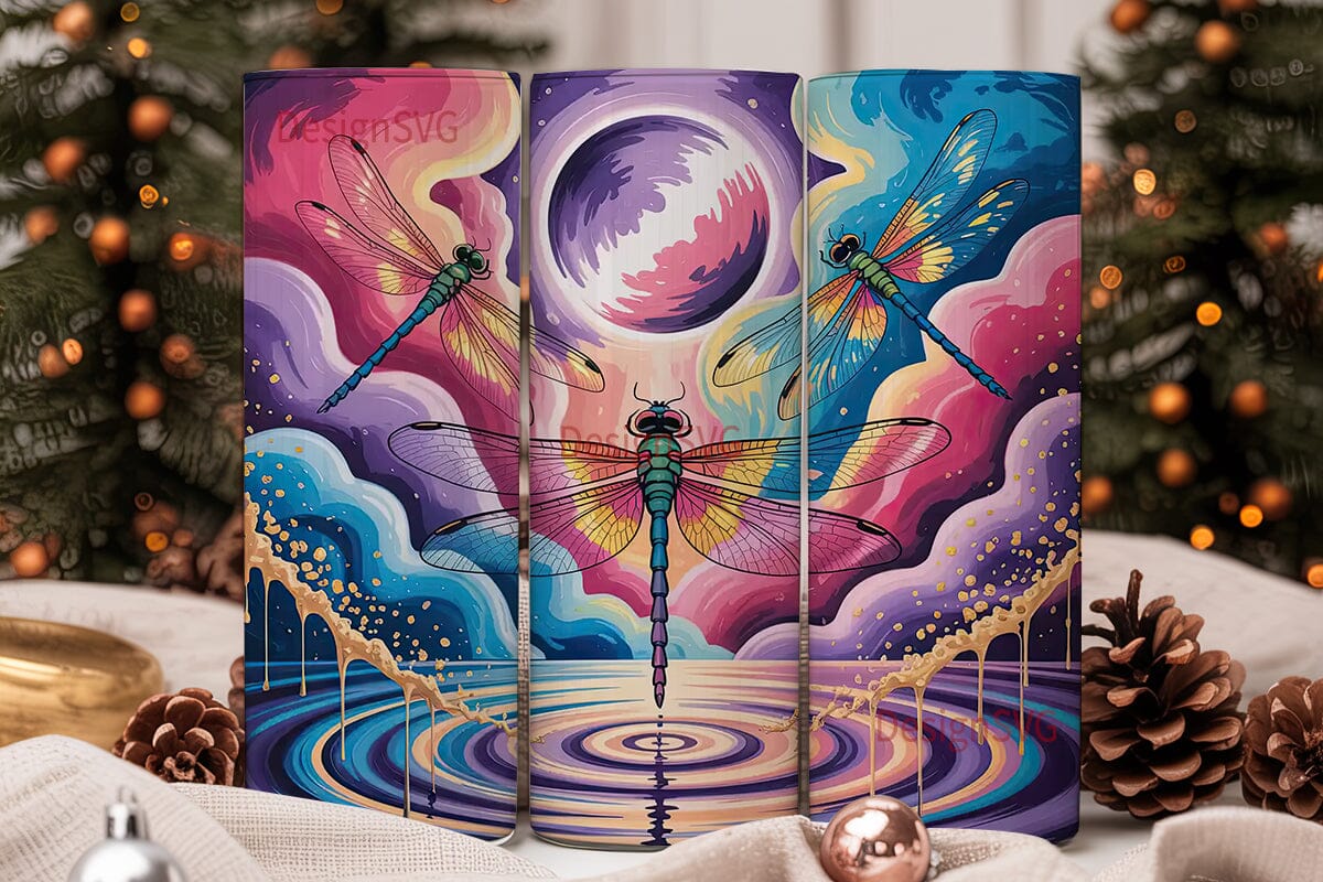 Dragonfly Galaxy 20oz Tumbler Wrap - Image 2