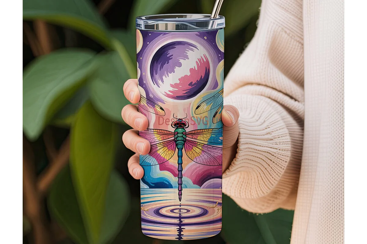 Dragonfly Galaxy 20oz Tumbler Wrap - Image 3