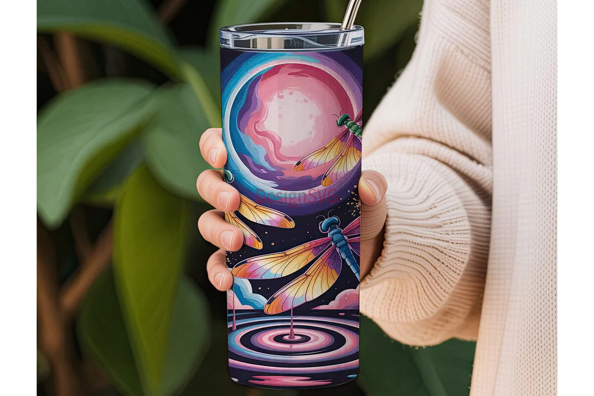 Dragonfly Galaxy 20oz Tumbler Wrap - Image 3