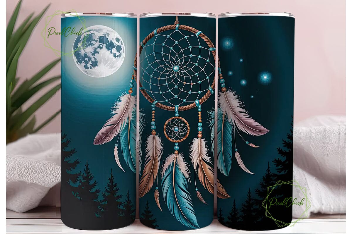 Dreamcatcher Moon 20oz Tumbler Wrap - Image 3