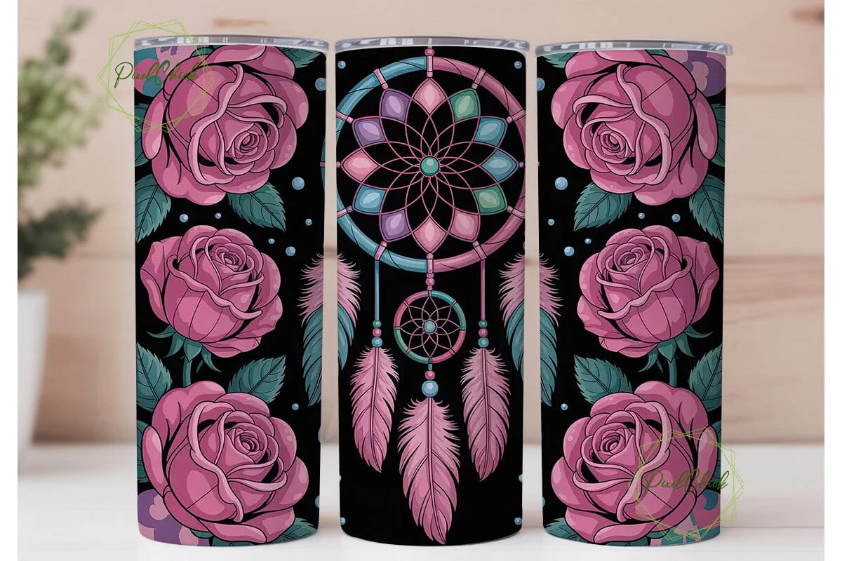 Dreamcatcher & Roses 20oz Tumbler Wrap