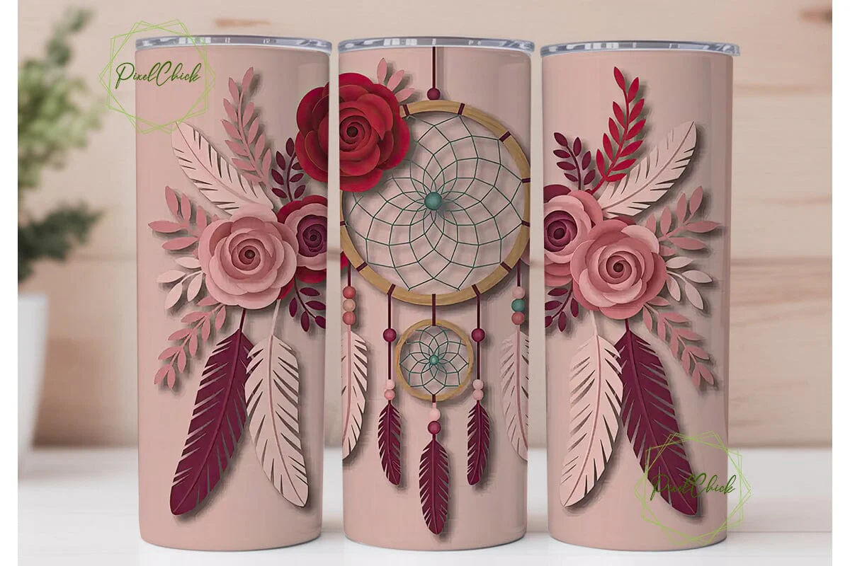 Dreamcatcher & Roses 20oz Tumbler Wrap