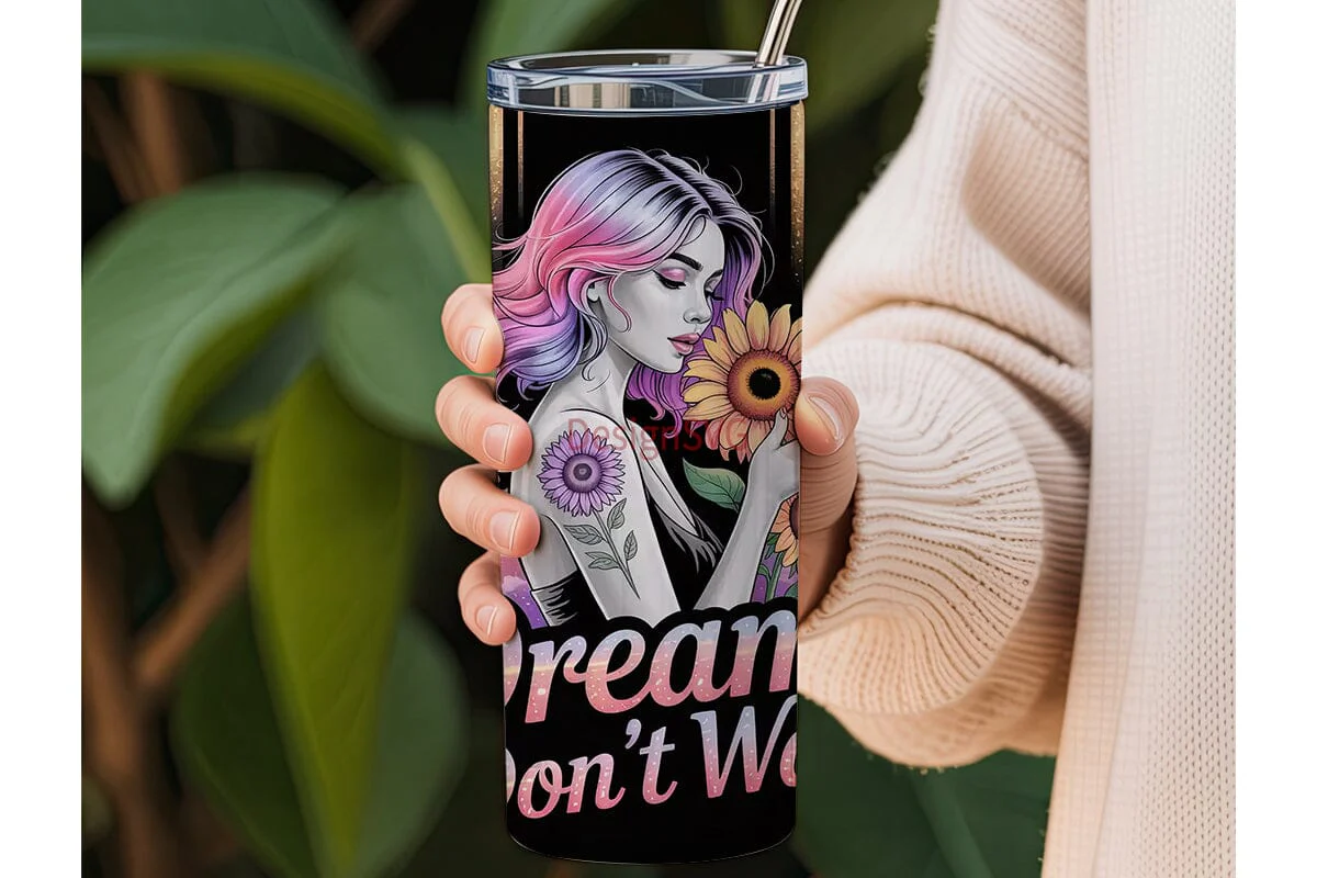 Dreamy Sunflower Woman 20oz Tumbler Wrap - Image 3