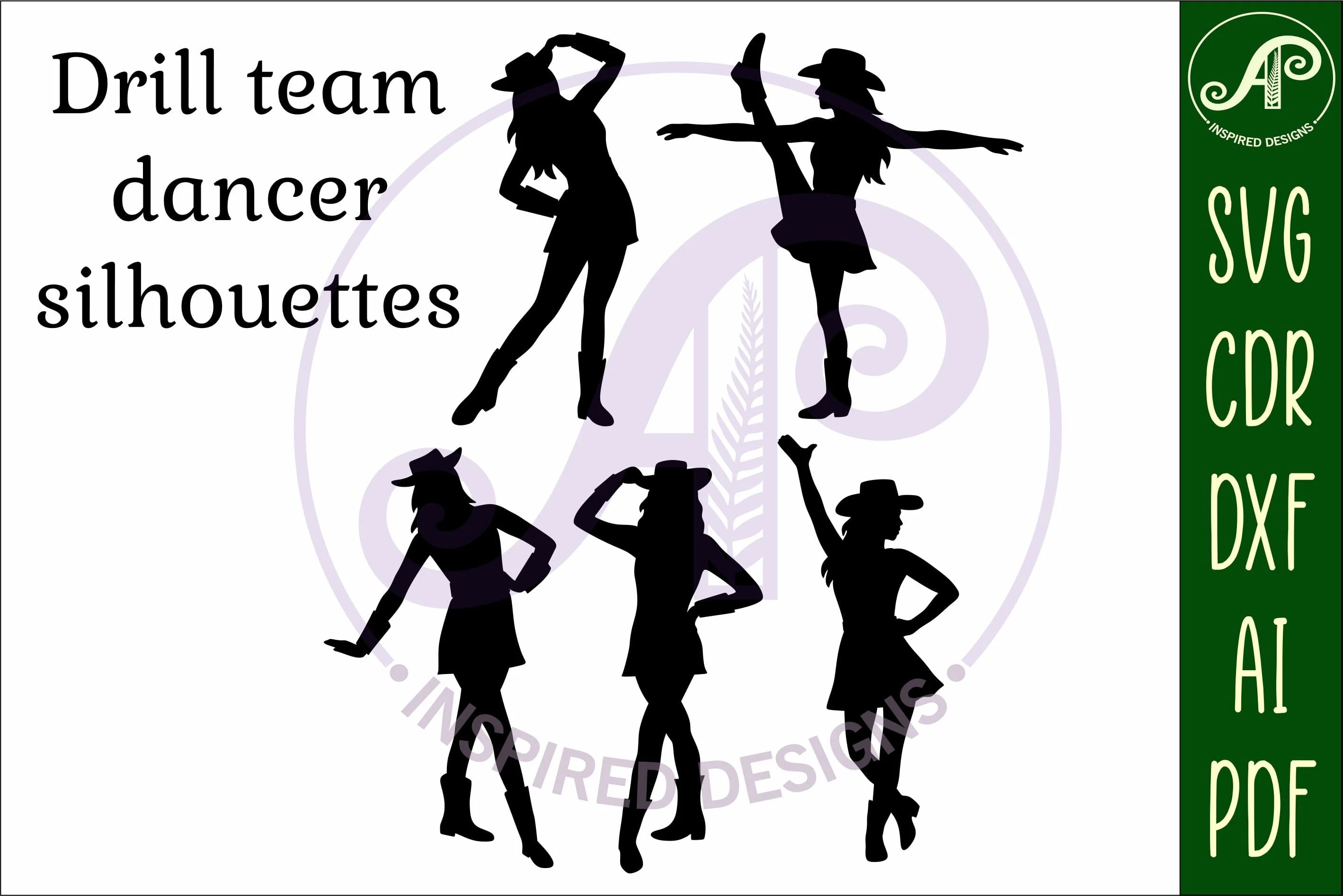 Drill Team Dancer silhouette laser cut outs SVG 2 - Image 4