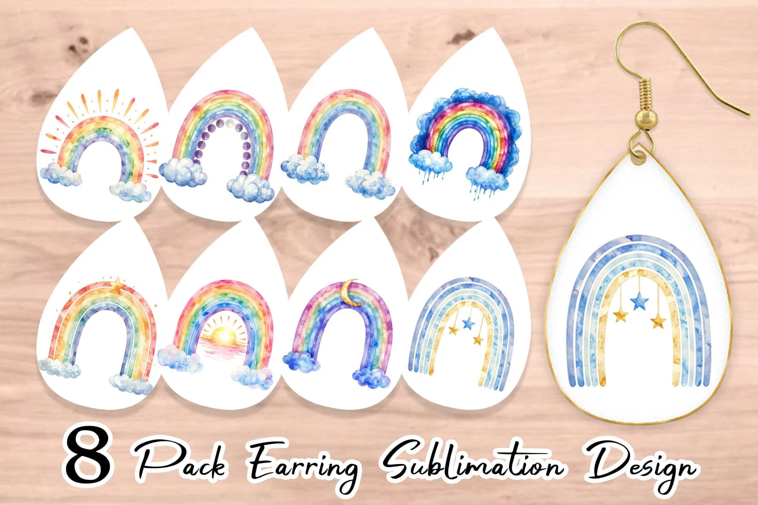 Earring Celestial Boho Rainbow