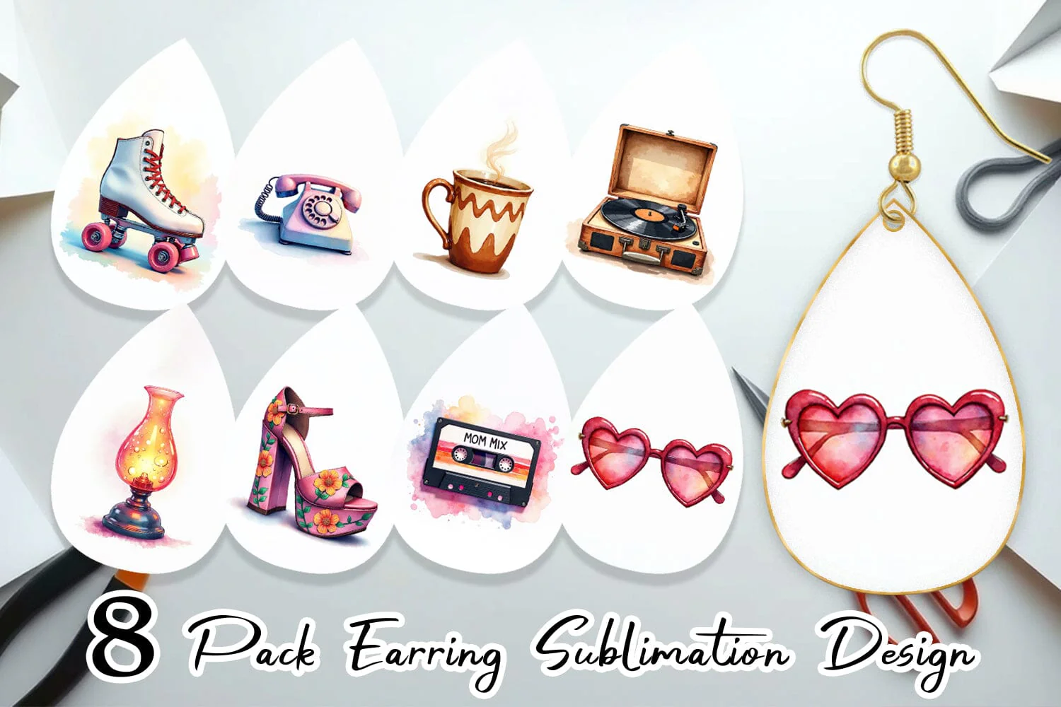 Earring Groovy Retro Mom