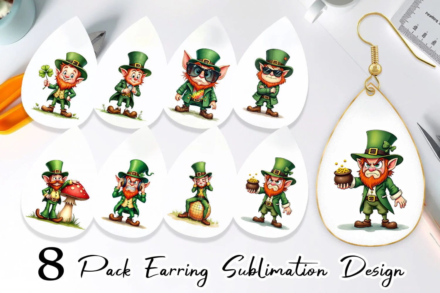 Earring Grumpy Retro Leprechaun