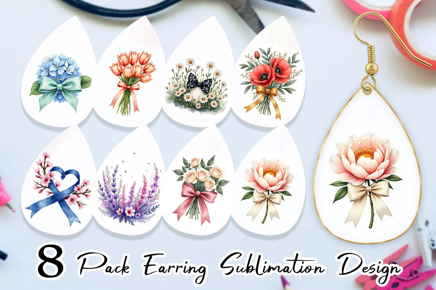 Earring Vintage Floral Bow