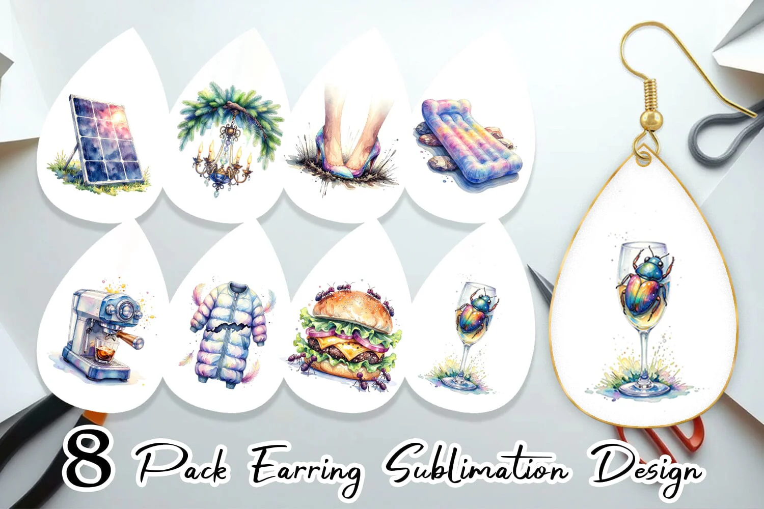 Earring Watercolor Sarcastic Glamping Fails