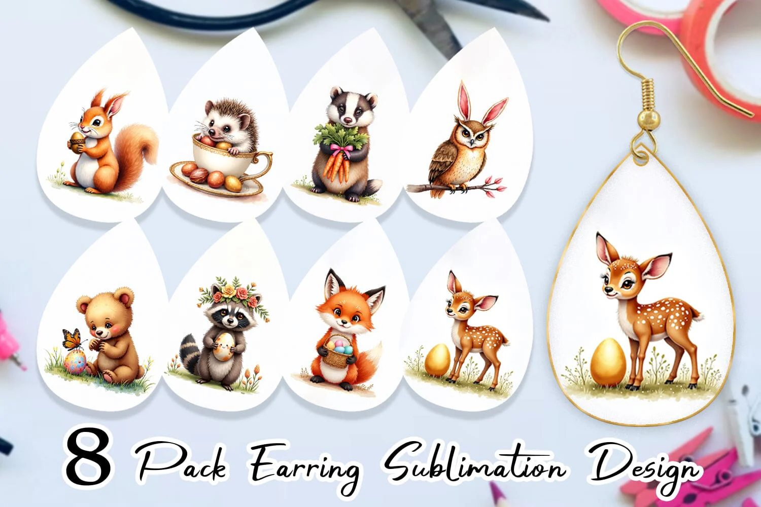 Earring Woodland Easter Friends