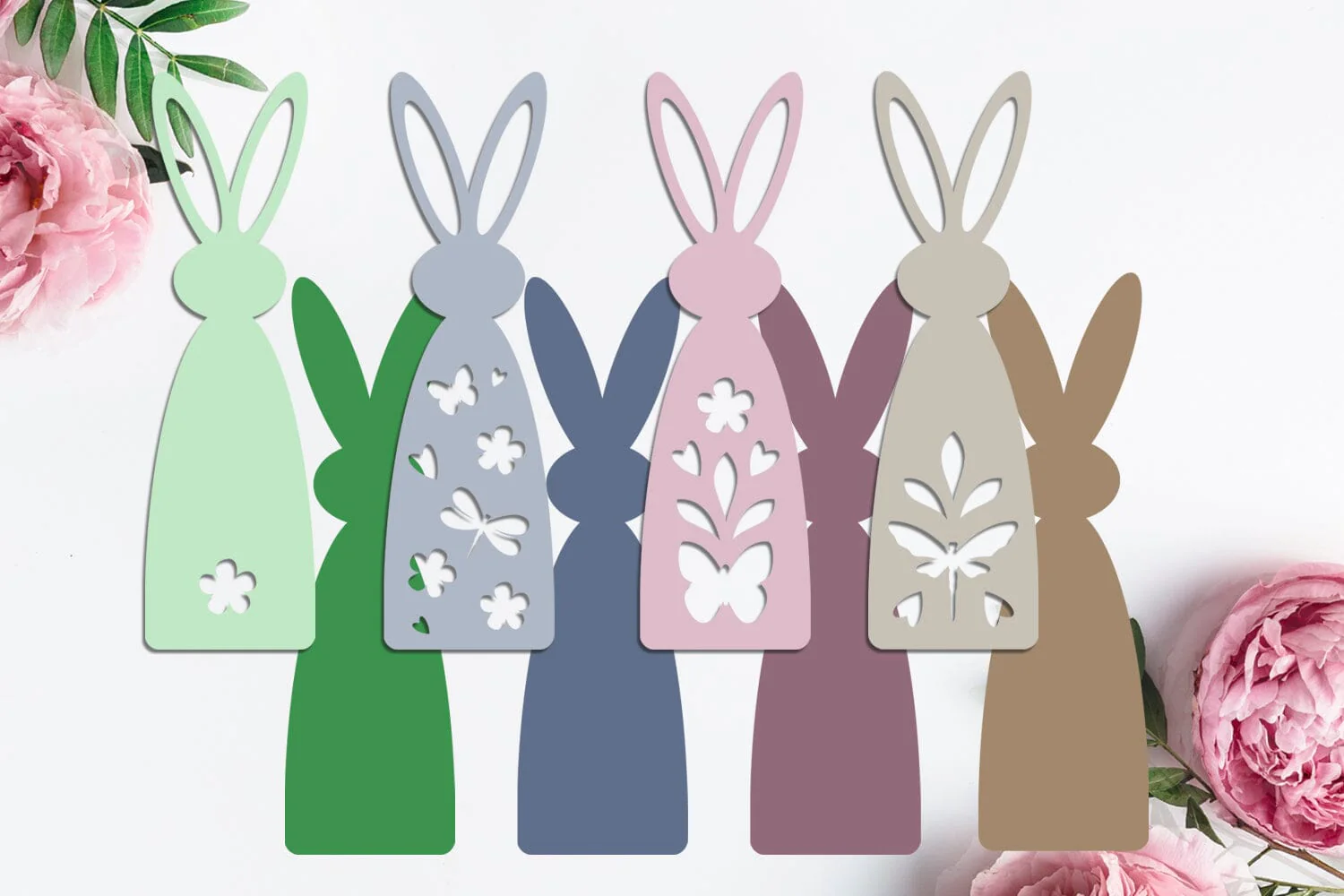 Easter bunny bookmarks set, Layered paper craft Easter decor - Image 2