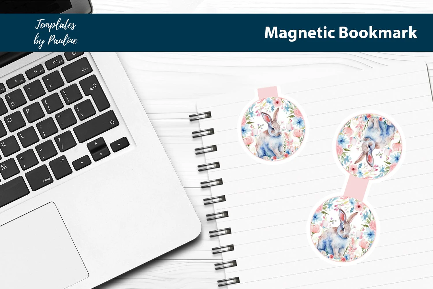 Easter Bunny Printable Round Magnetic Bookmark - Image 3