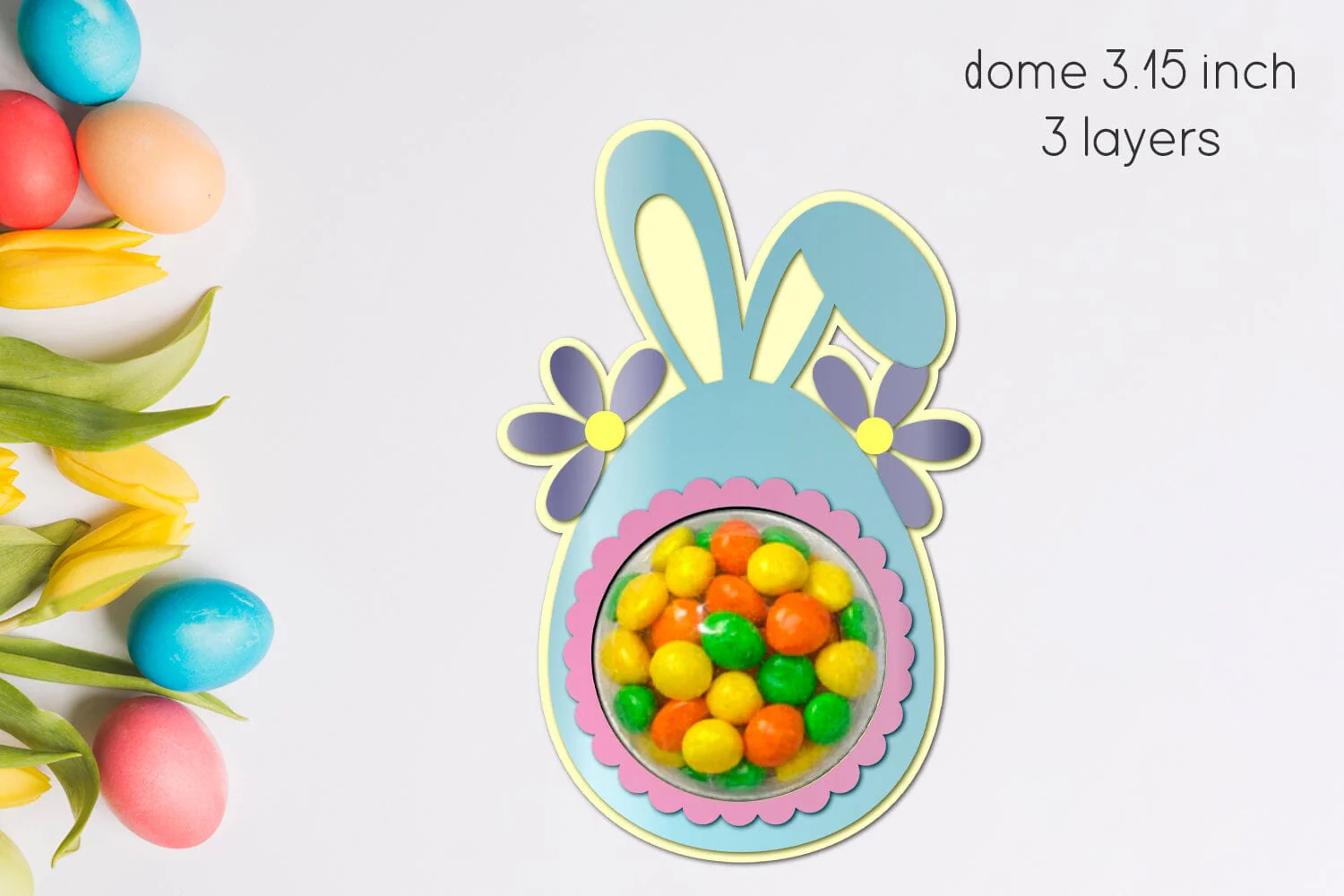 Easter candy dome,  Easter bunny candy holder template - Image 3