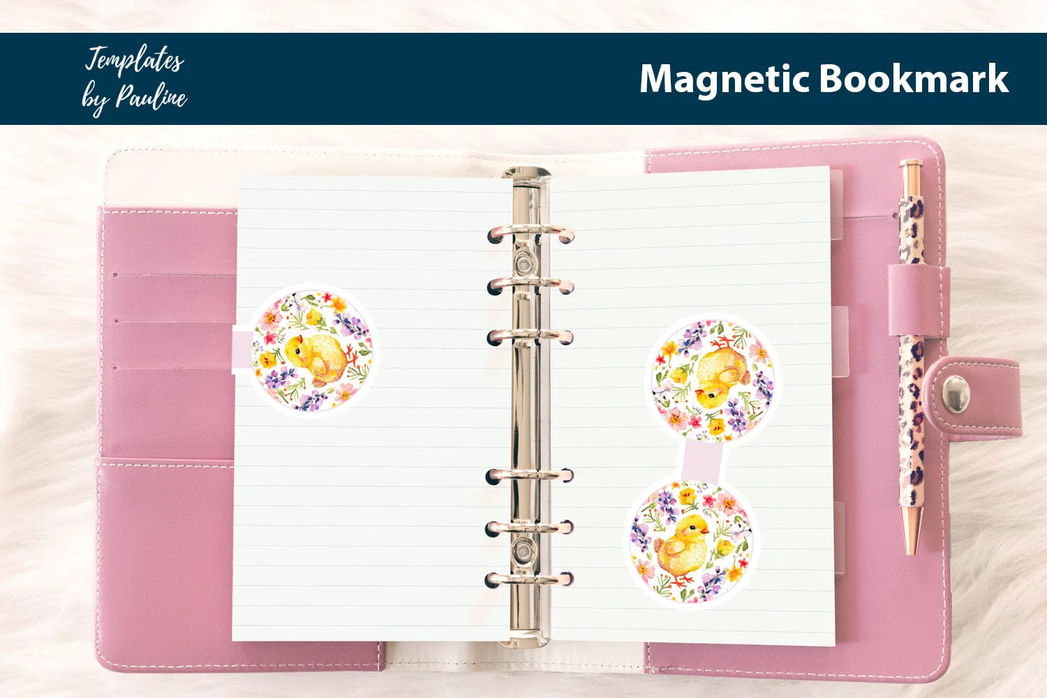 Easter Chick Printable Round Magnetic Bookmark - Image 2