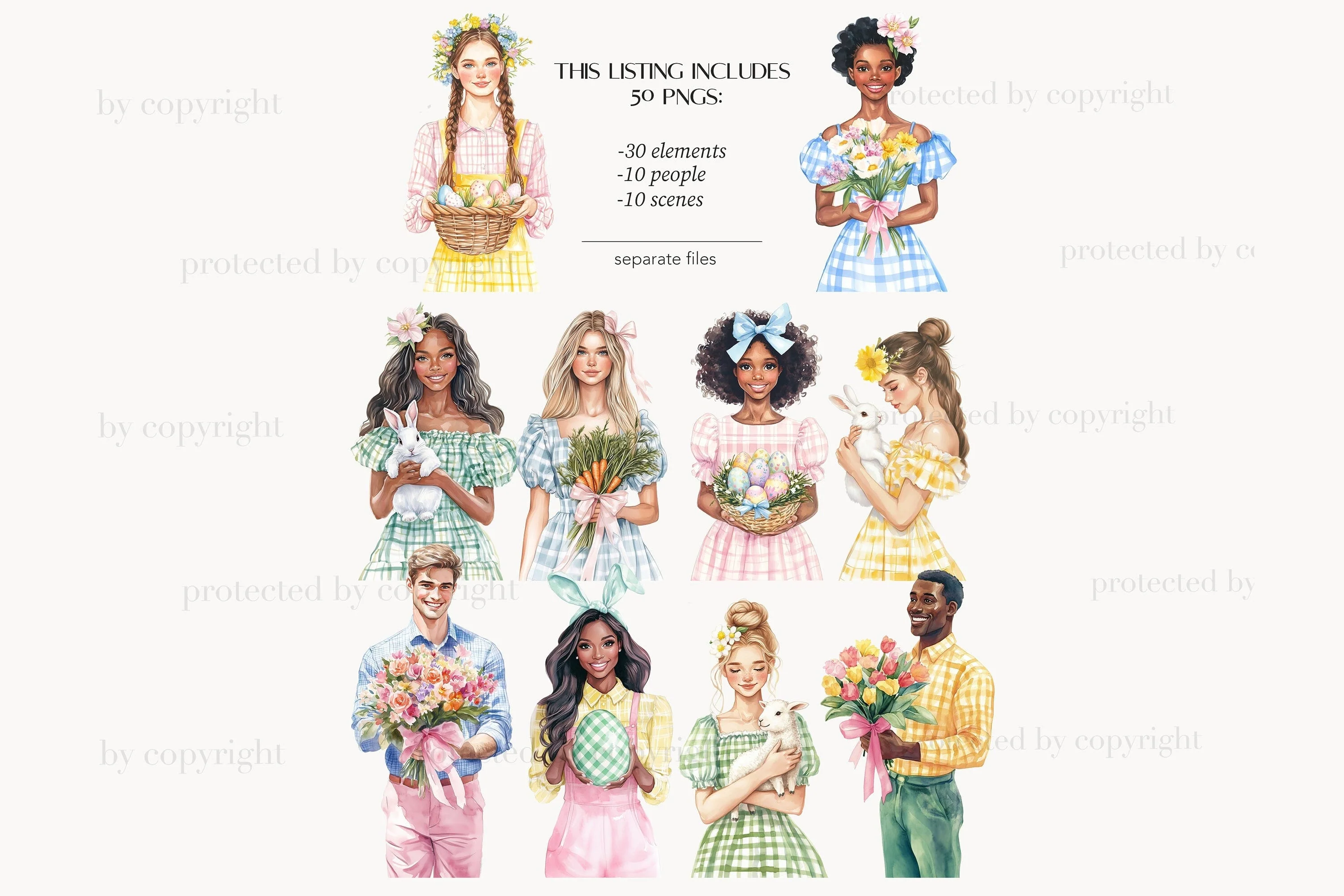 Easter Clipart | Pastel Easter Clip Art | Spring Cottage - Image 4