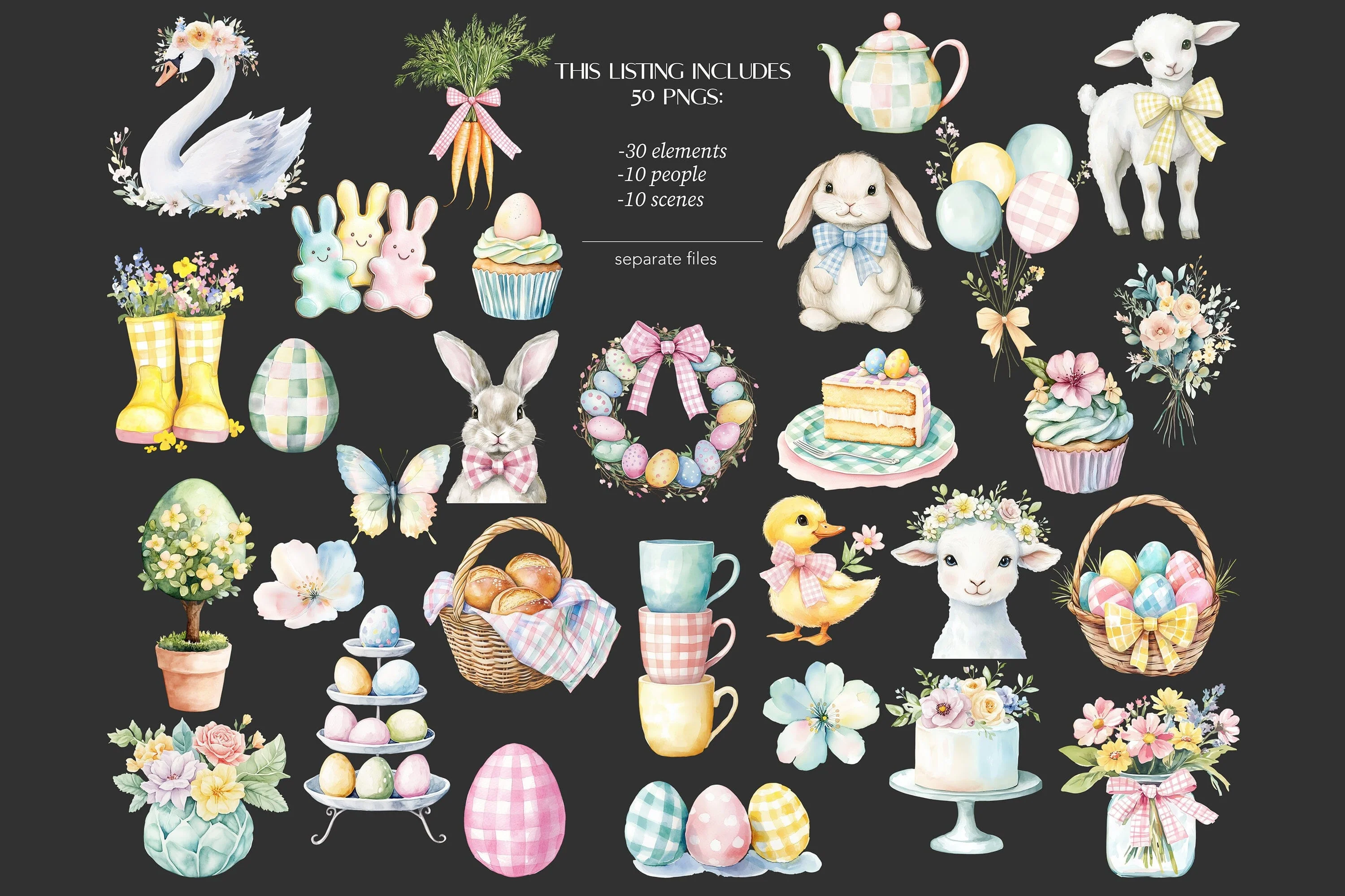 Easter Clipart | Pastel Easter Clip Art | Spring Cottage - Image 6