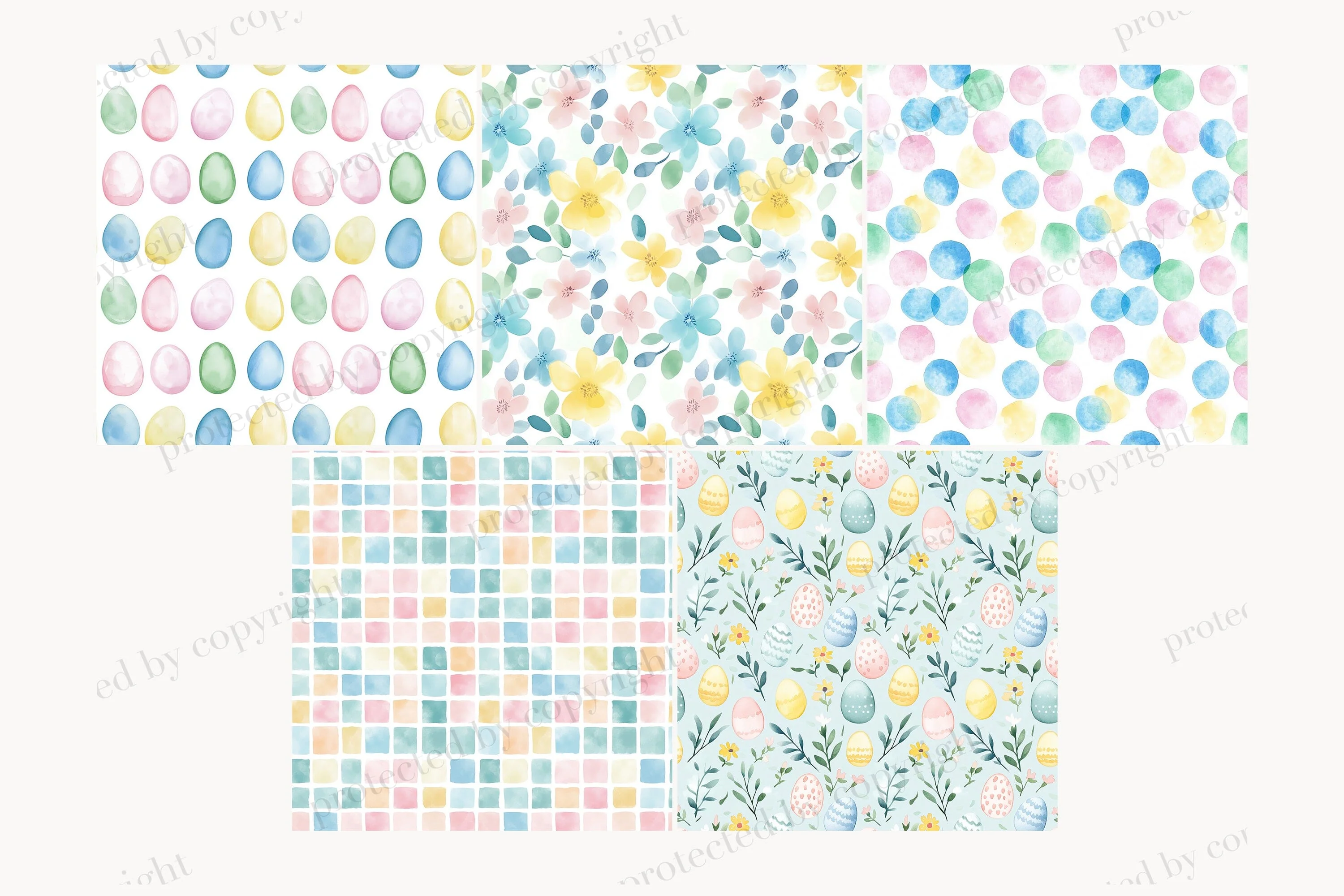 Easter Digital Paper | Pastel Easter Egg Seamless Patterns - Image 4