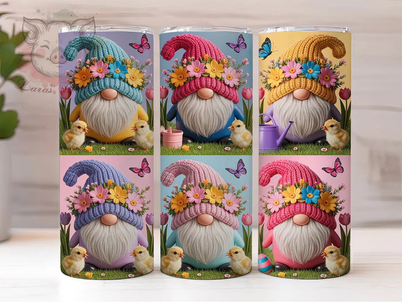 Easter Gnome Spring Chick Tumbler, Spring Flower Tumbler, Cute Chick Wrap, Stylish 20oz Wrap, Sublimation Design, Trendy Gift Idea, Festive Easter Tumbler